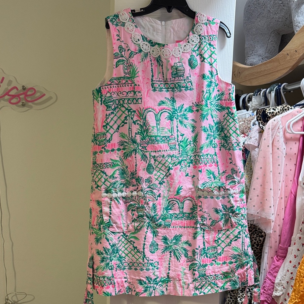 Lilly Pulitzer Pink and Green Sleeveless Dress